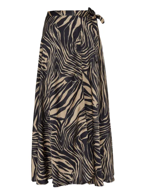 MUNTHE Lovella zebra-print wrap skirt