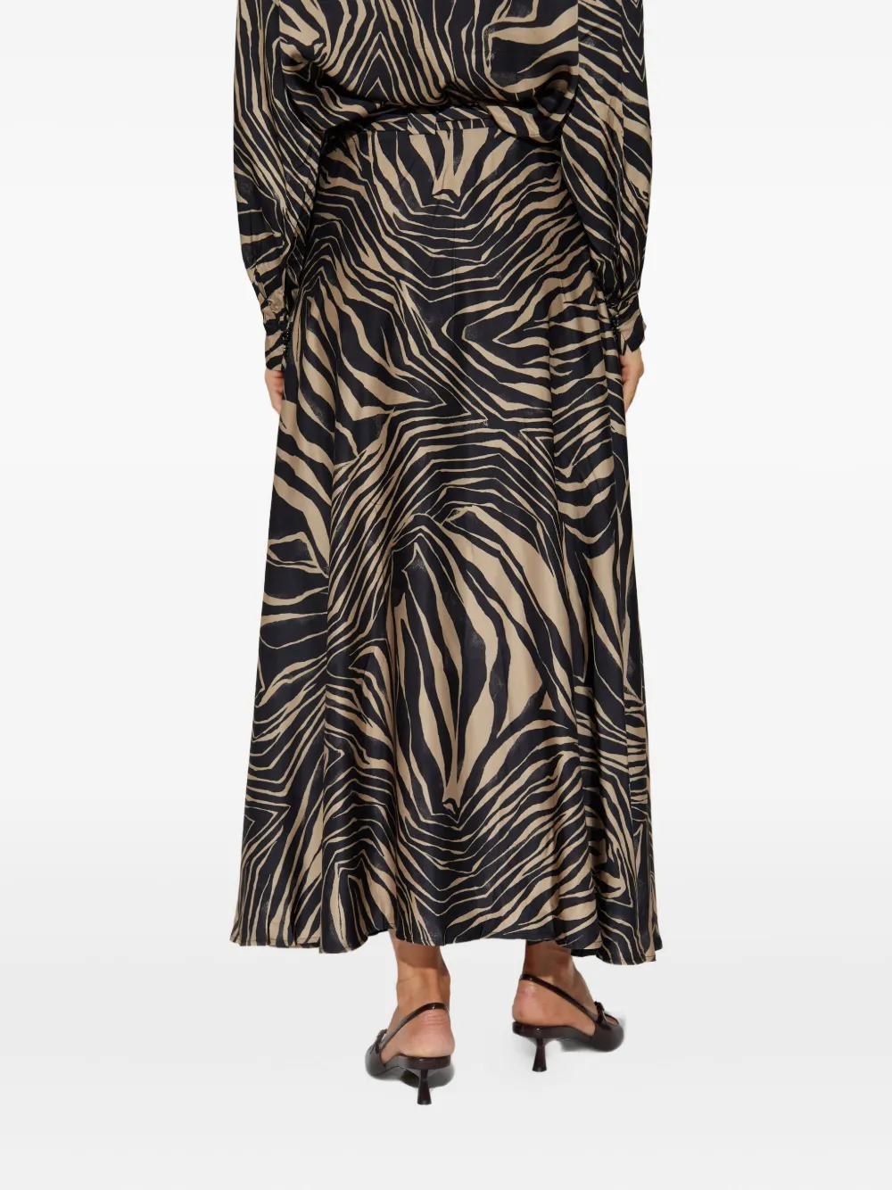Munthe Lovella Zebra-print Wrap Skirt In Brown