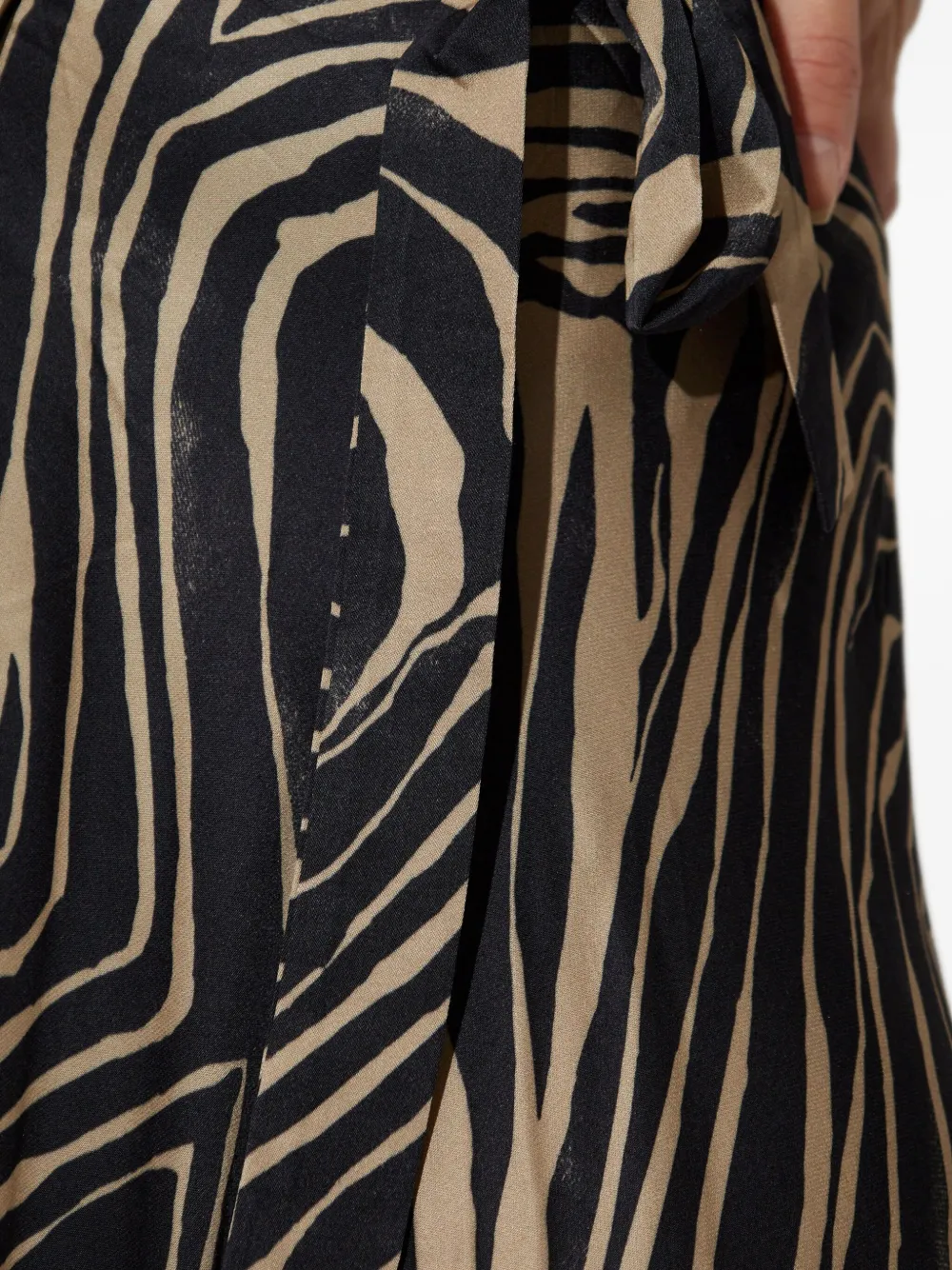 Munthe Lovella Zebra-print Wrap Skirt In Brown