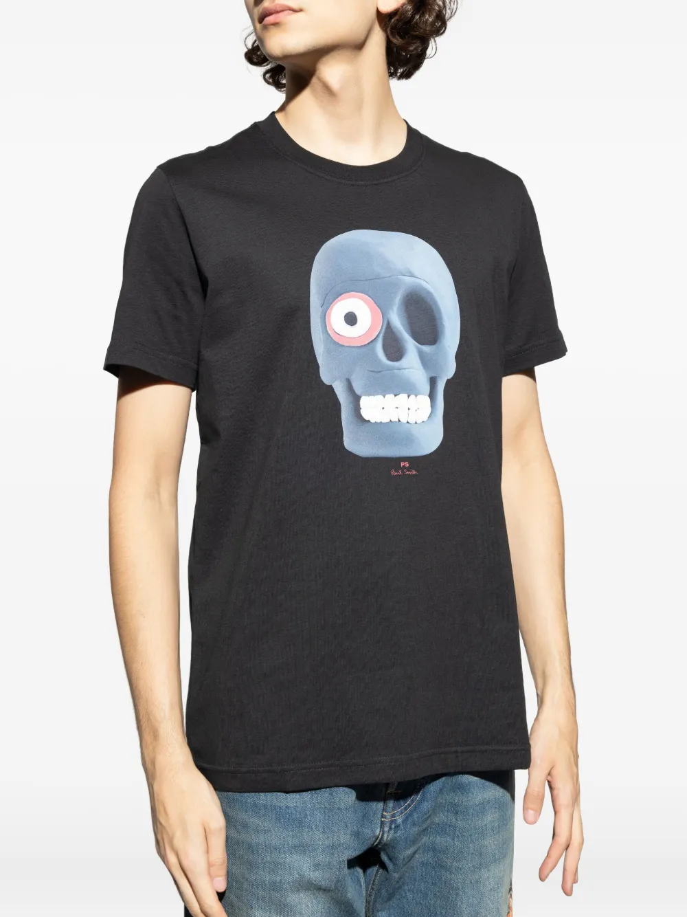 PS Paul Smith T-shirt met doodskopprint Zwart