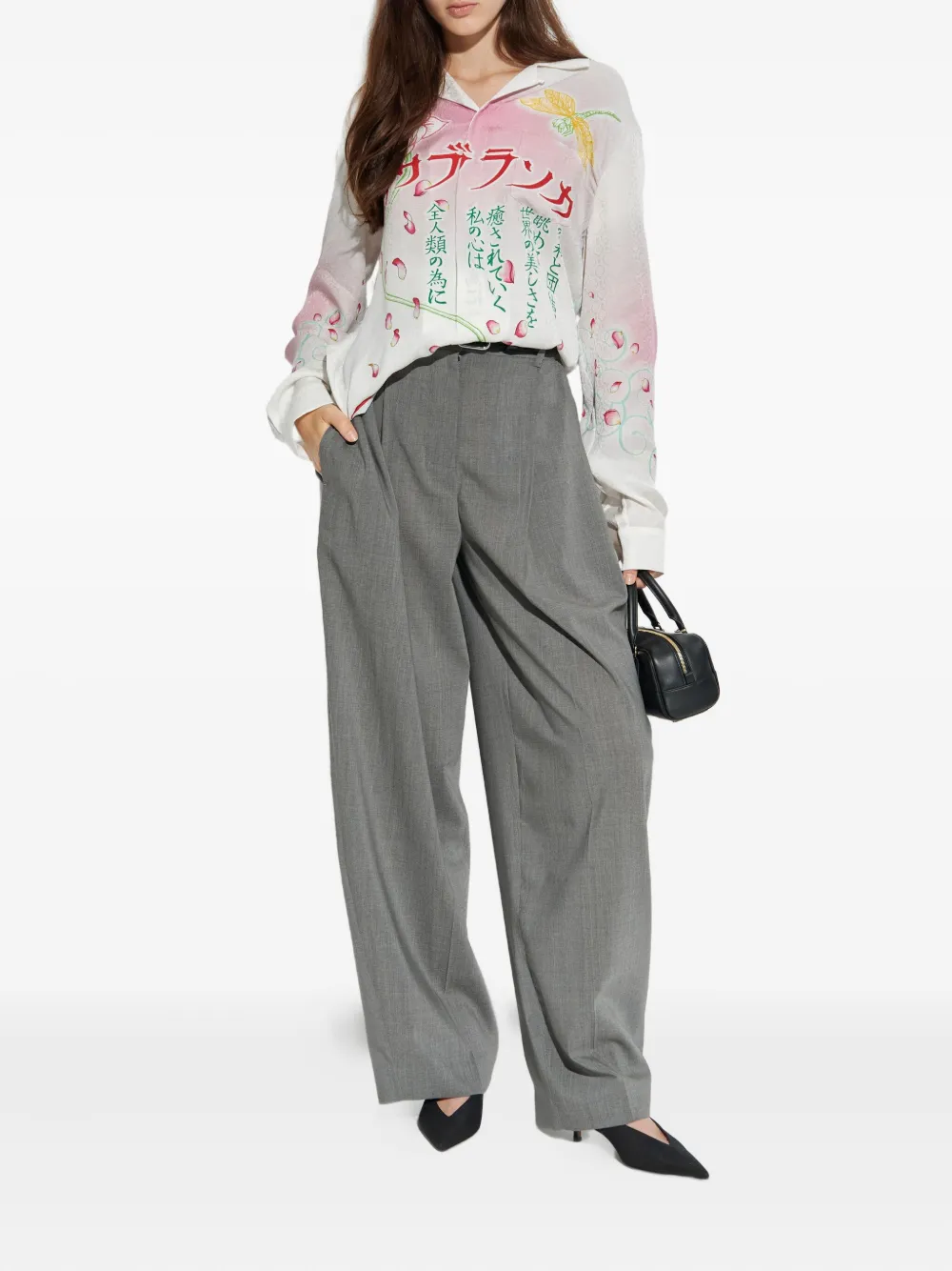 Casablanca Zijden blouse met libelle - Wit