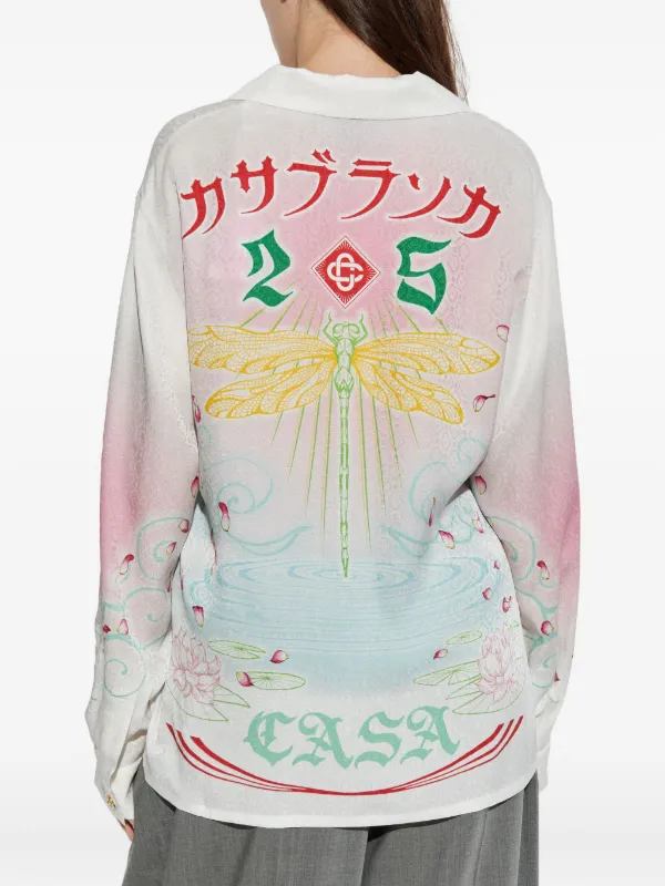 Casablanca Printed Silk Shirt | White | FARFETCH