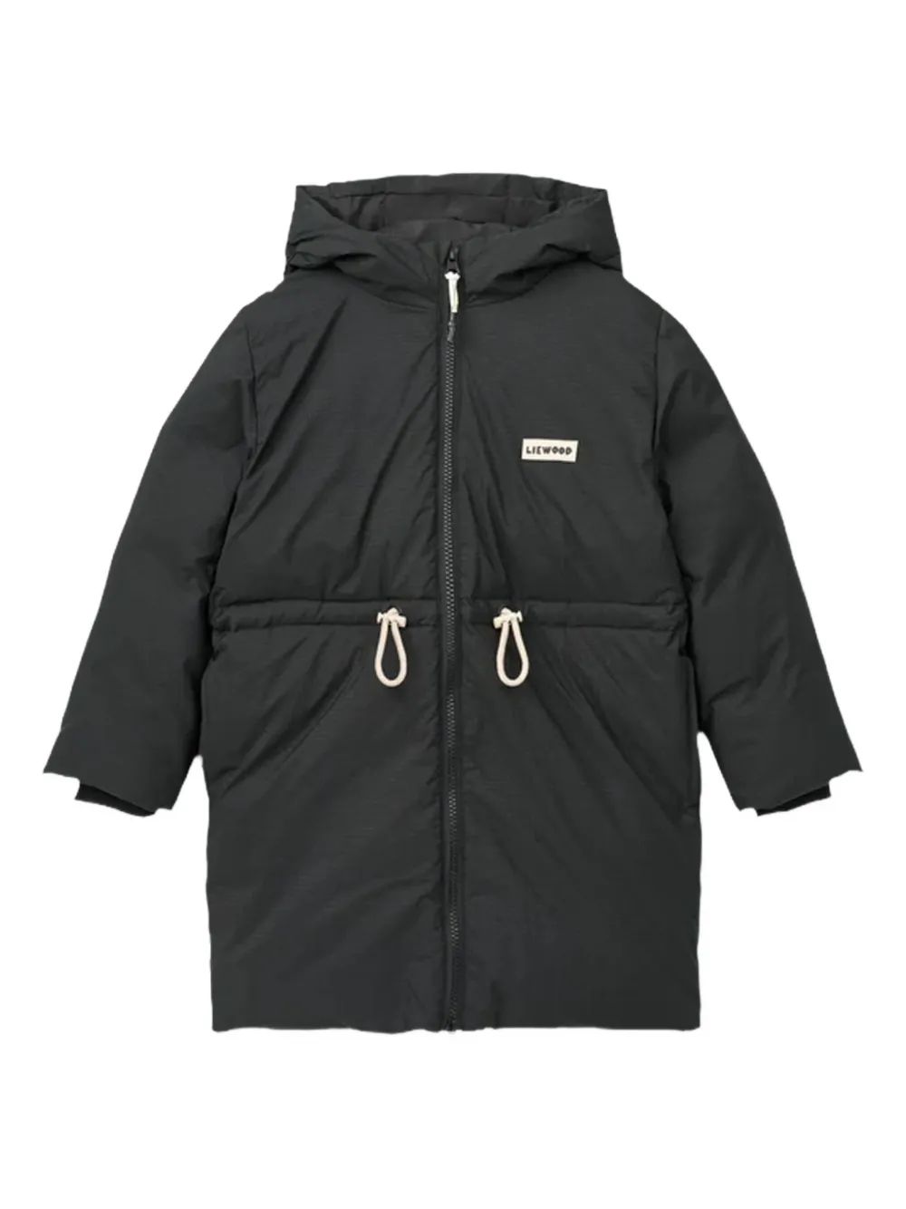 Liewood hooded drawstring puffer jacket | Black | Image 1