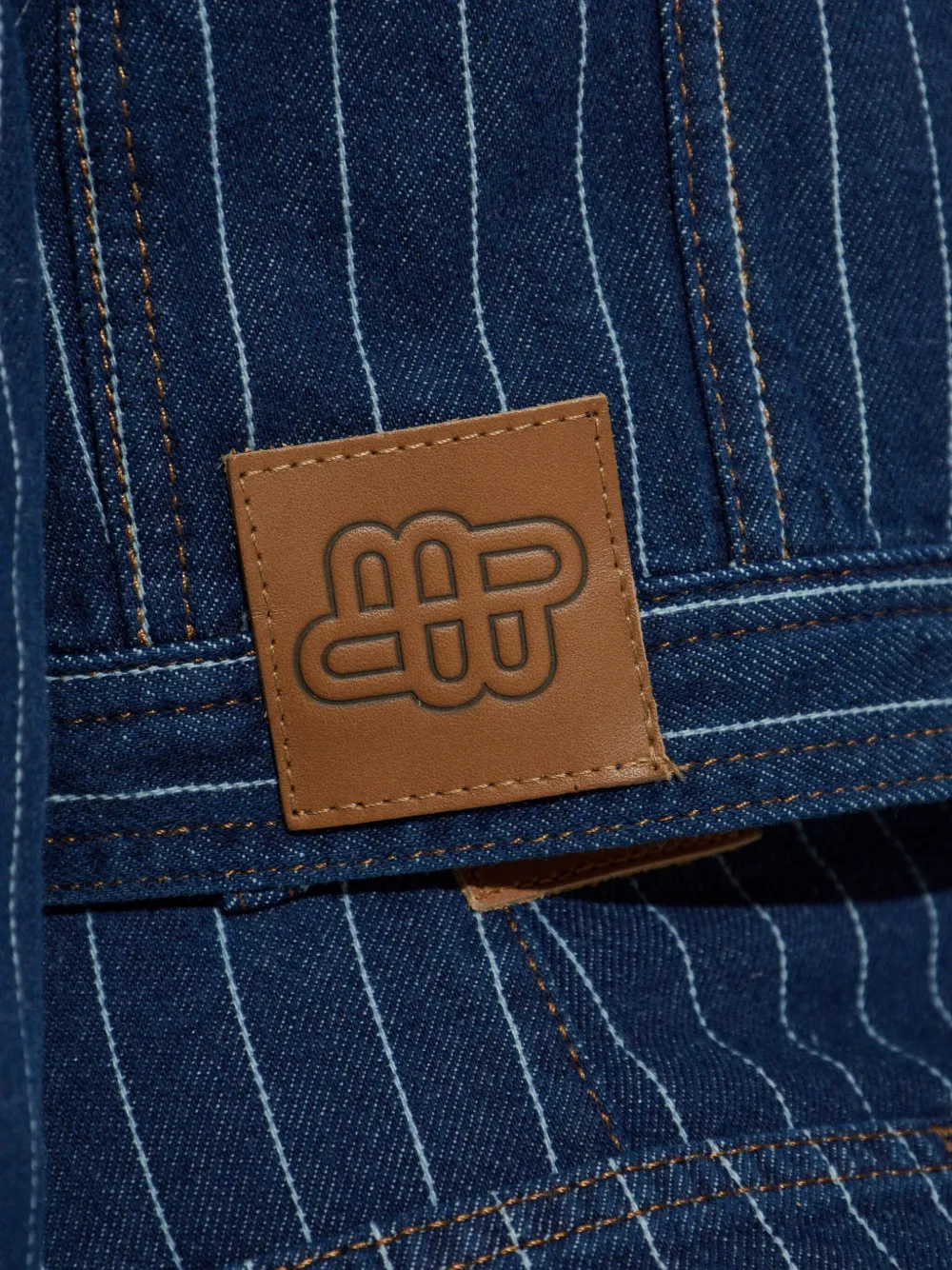 MUNTHE Lindy cropped jack met krijtstreep Blauw