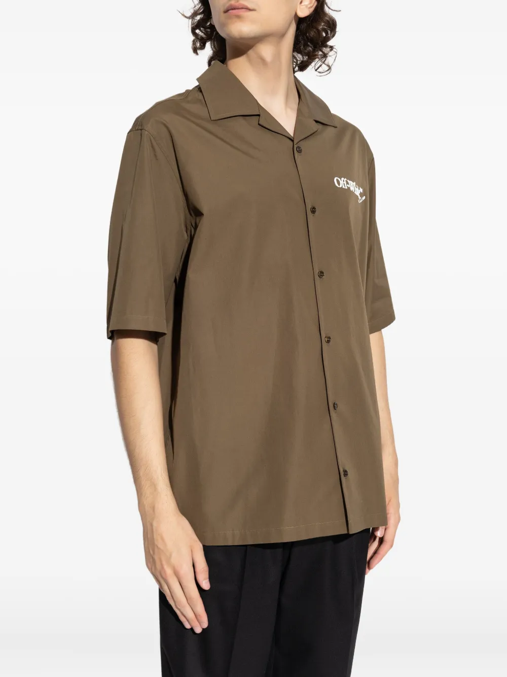 Off-White Overhemd met korte mouwen Bruin