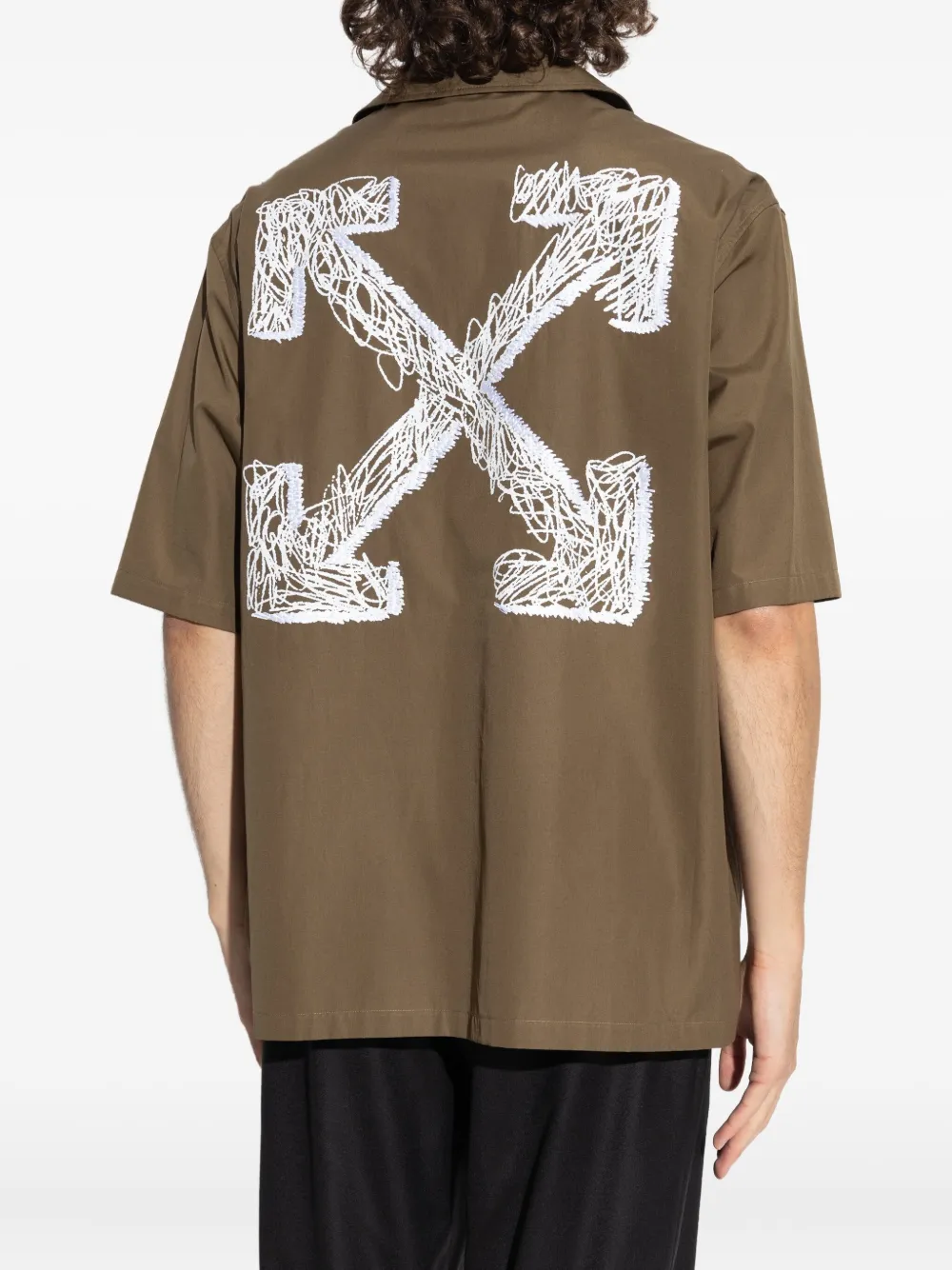 Off-White Overhemd met korte mouwen Bruin