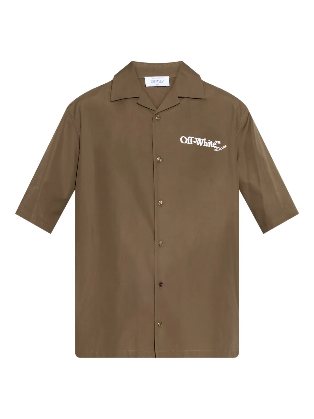 Off-White logo-print short-sleeve shirt | بني | Image 1