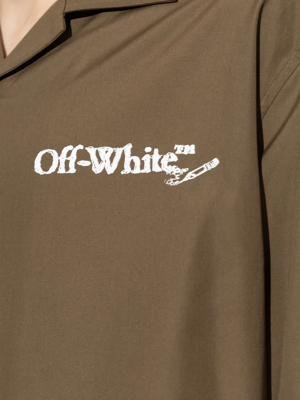 Off-White Overhemd met korte mouwen Bruin