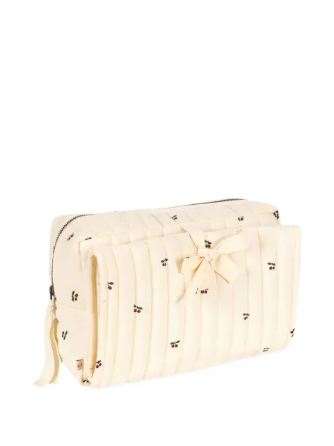 Konges Sløjd pañalera capitonada con cerezas estampadas