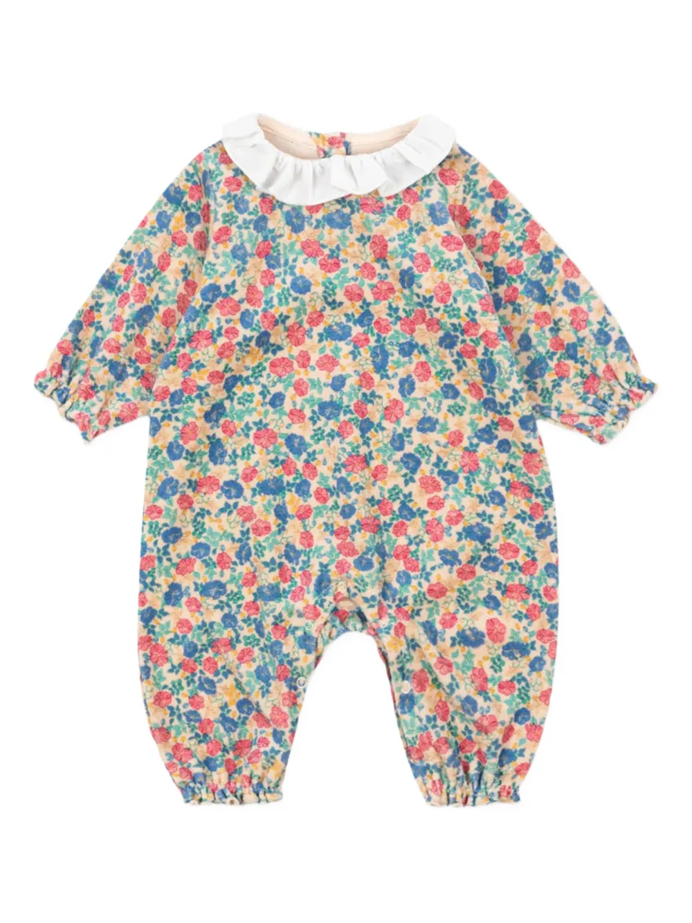 Konges Sløjd Babies' Miffa Floral-print Ruffled Romper In Multi