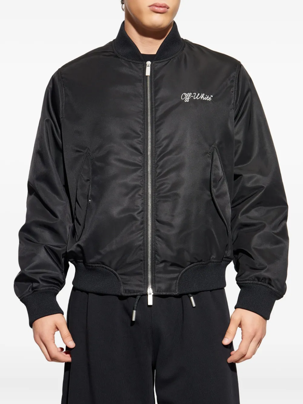 Off-White Bomberjack met borduurwerk Zwart
