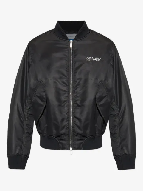 Off-White logo-embroidered bomber jacket