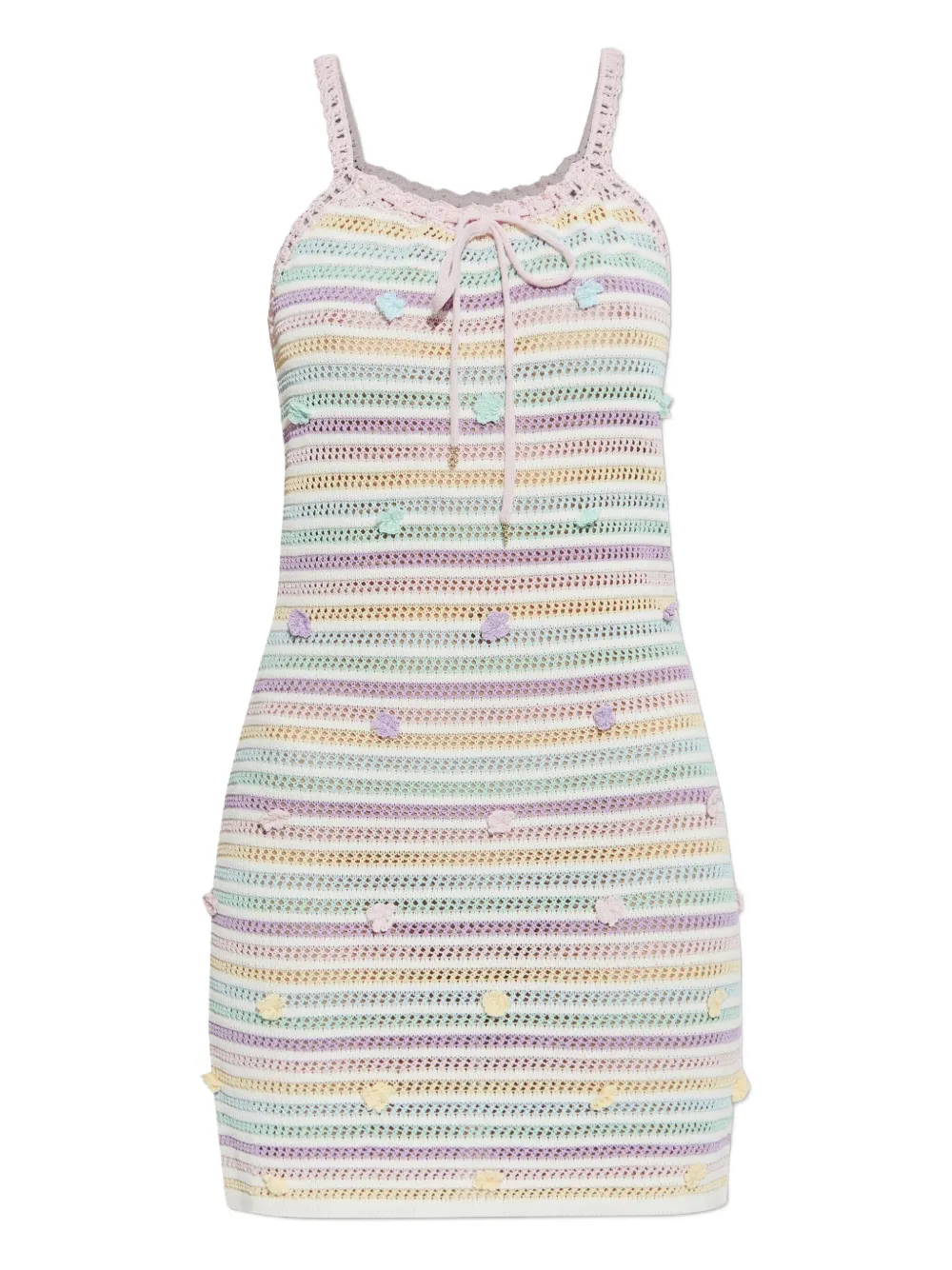 Casablanca striped crochet-knit mini dress | White | Image 1