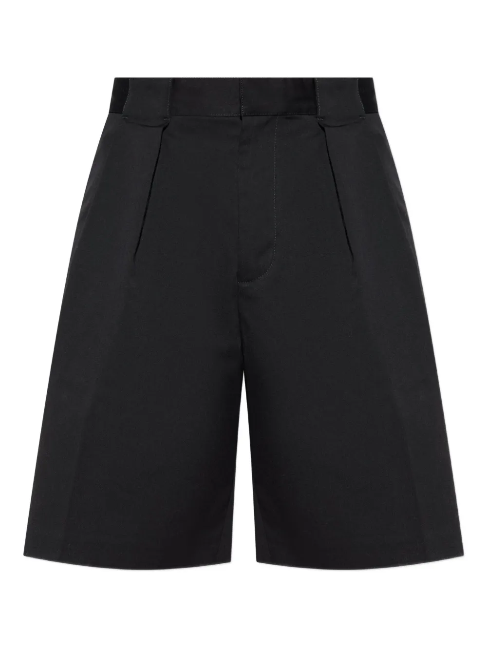 Casablanca Pleated Cotton Shorts In Black