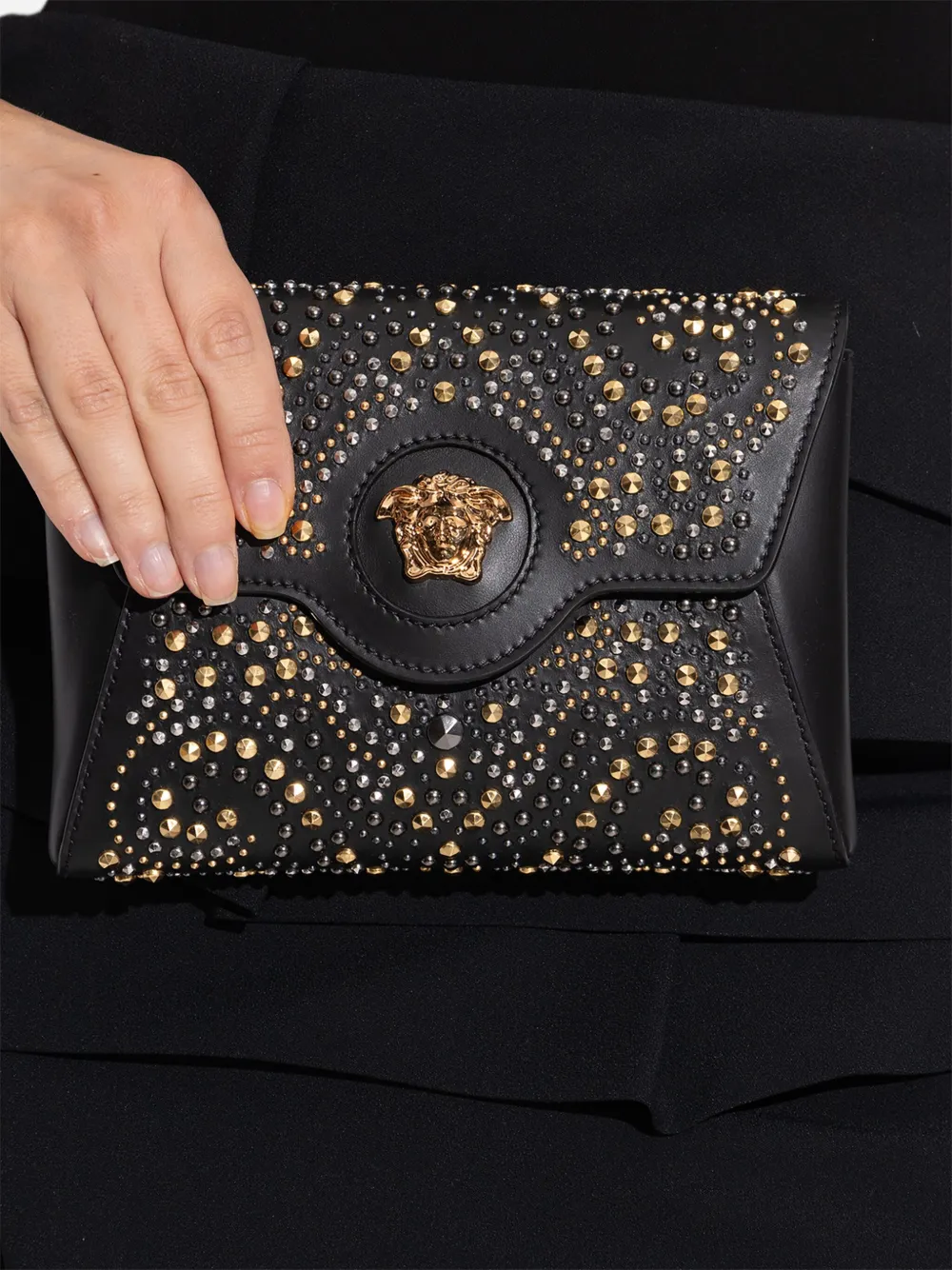 Versace studded clutch bag - Zwart