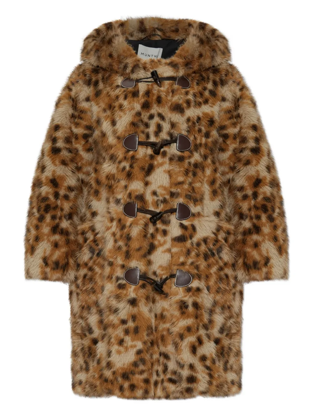 Munthe Leopard-print Toggle Coat In Brown