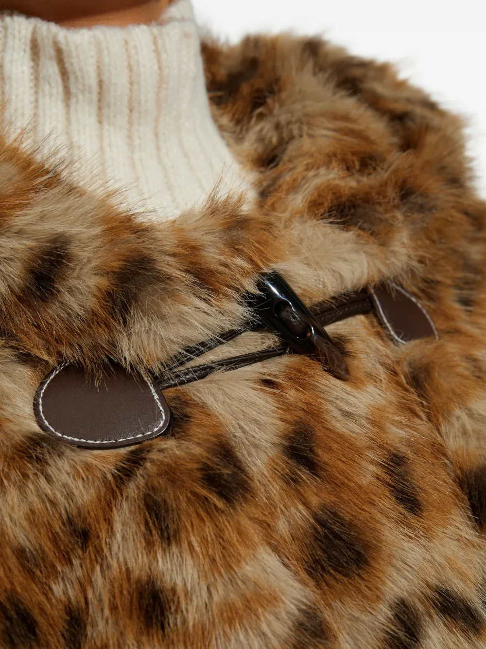 Munthe Leopard-print Toggle Coat In Brown