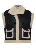 MUNTHE Lurple toggle-fastening shearling vest - Black