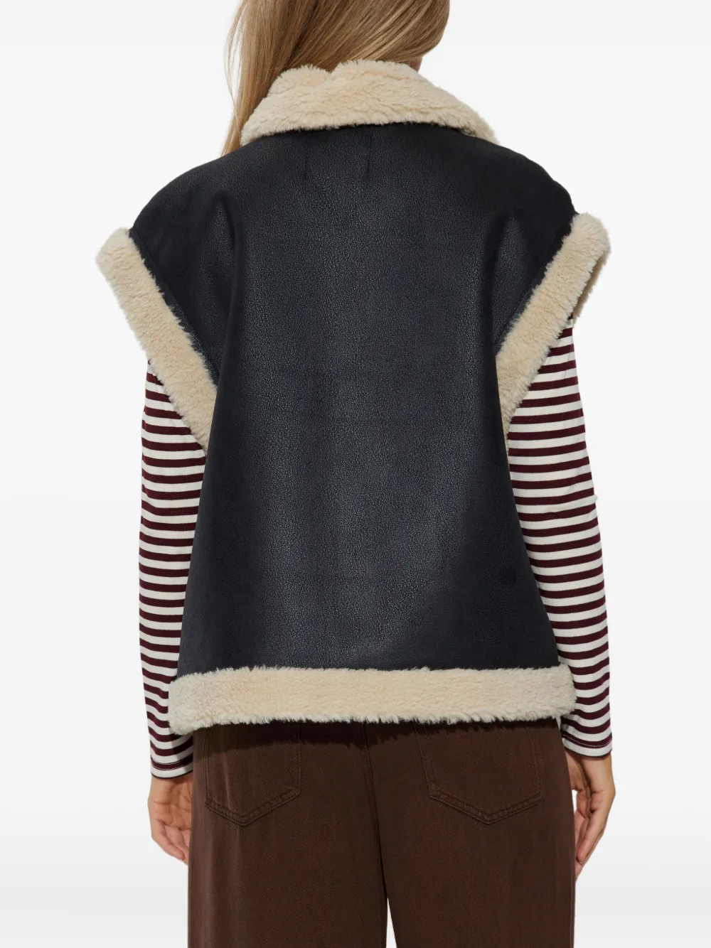 Munthe Lurple Toggle-fastening Shearling Vest In Black