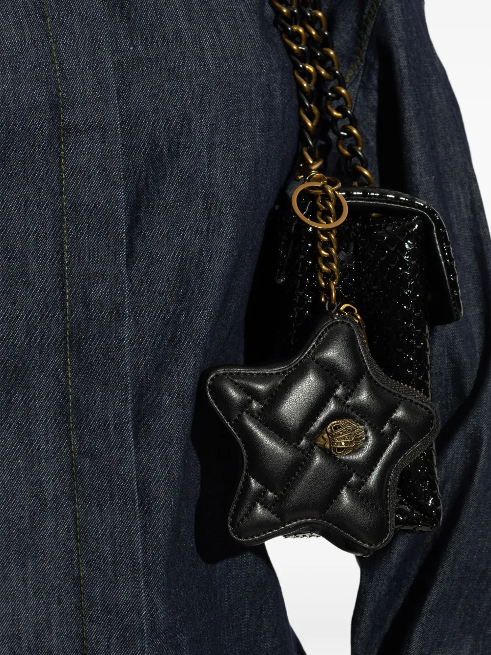 Kurt Geiger London Gewatteerde stervormige tassenbedel Zwart