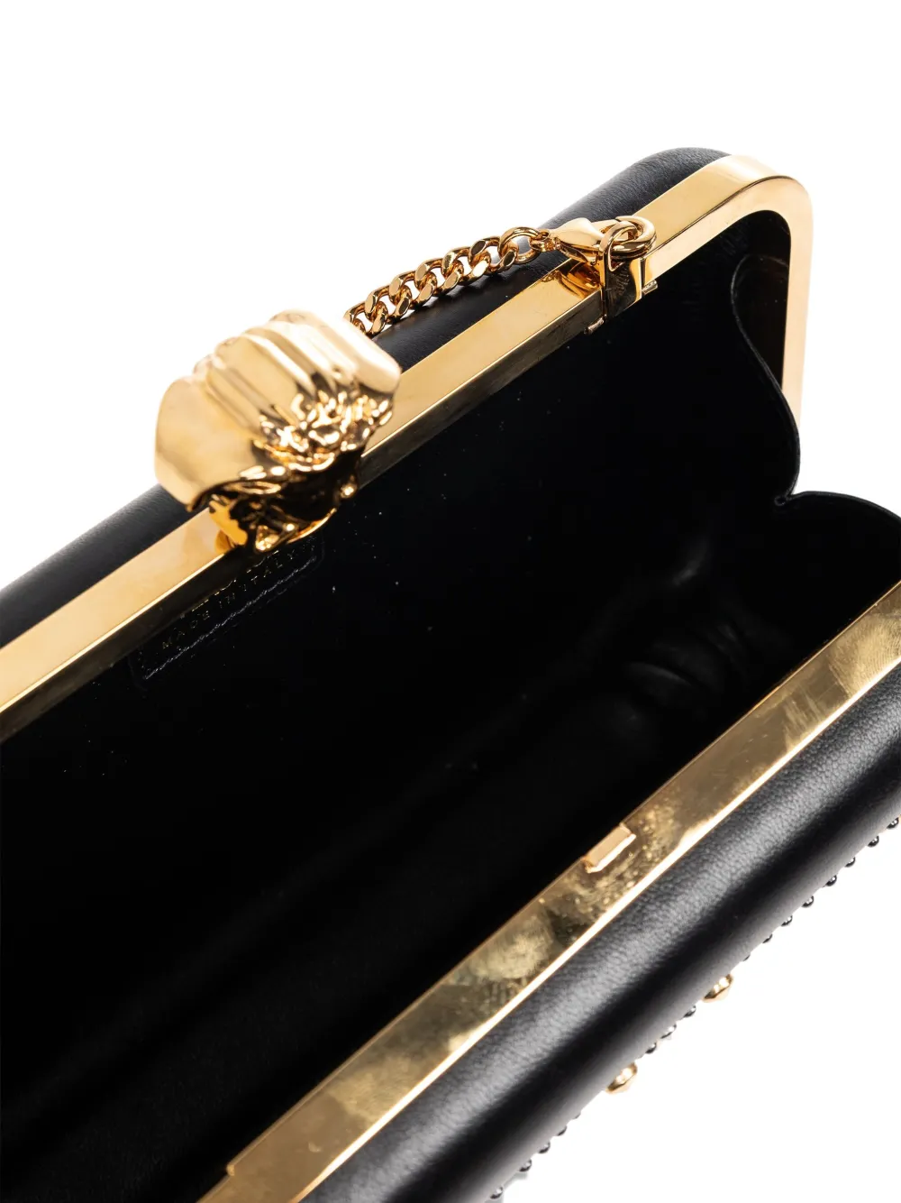 Versace Clutch verfraaid met ketting Zwart