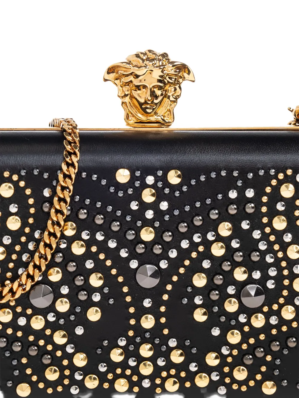 Versace Clutch verfraaid met ketting Zwart