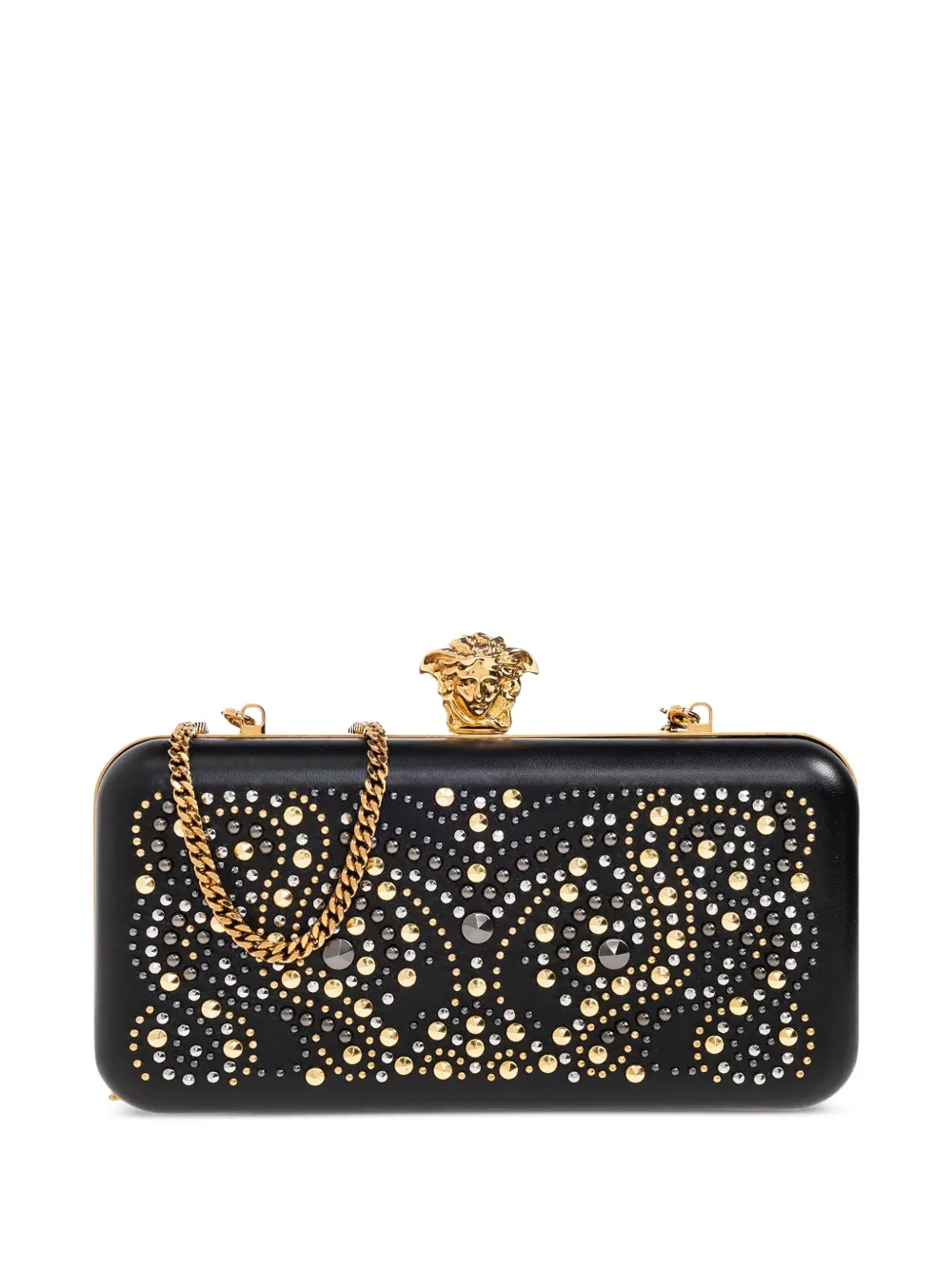 Versace Clutch verfraaid met ketting Zwart