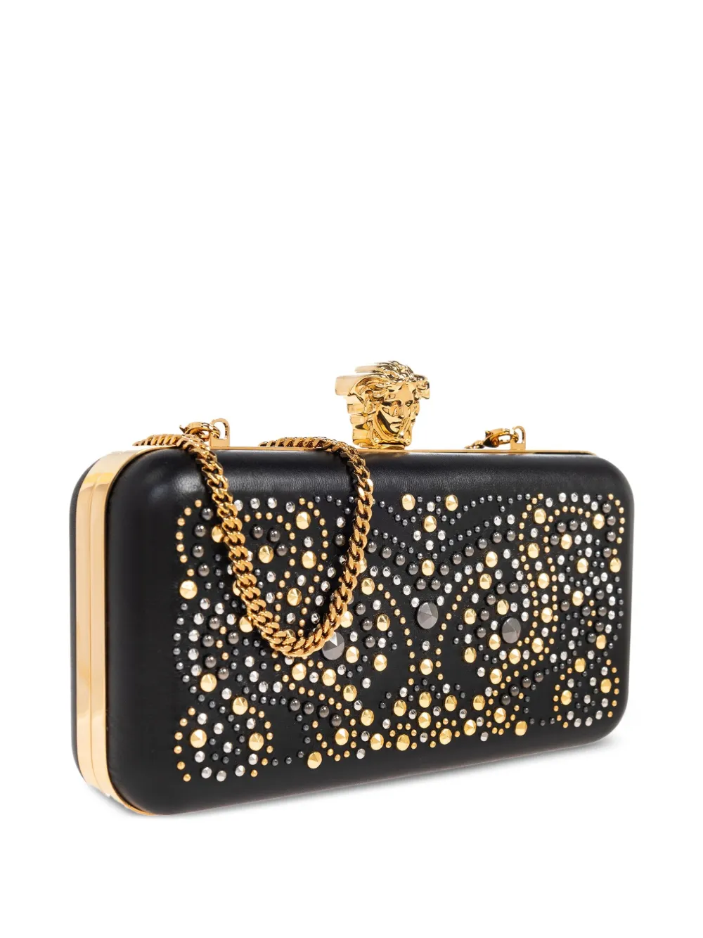 Versace Clutch verfraaid met ketting Zwart