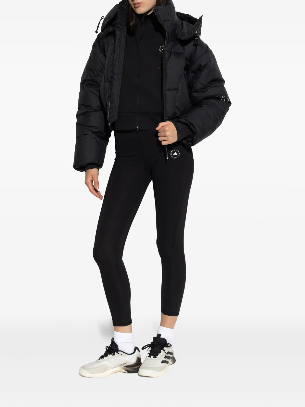 Adidas By Stella Mccartney Logo-detail Zip-up Jacket In Black