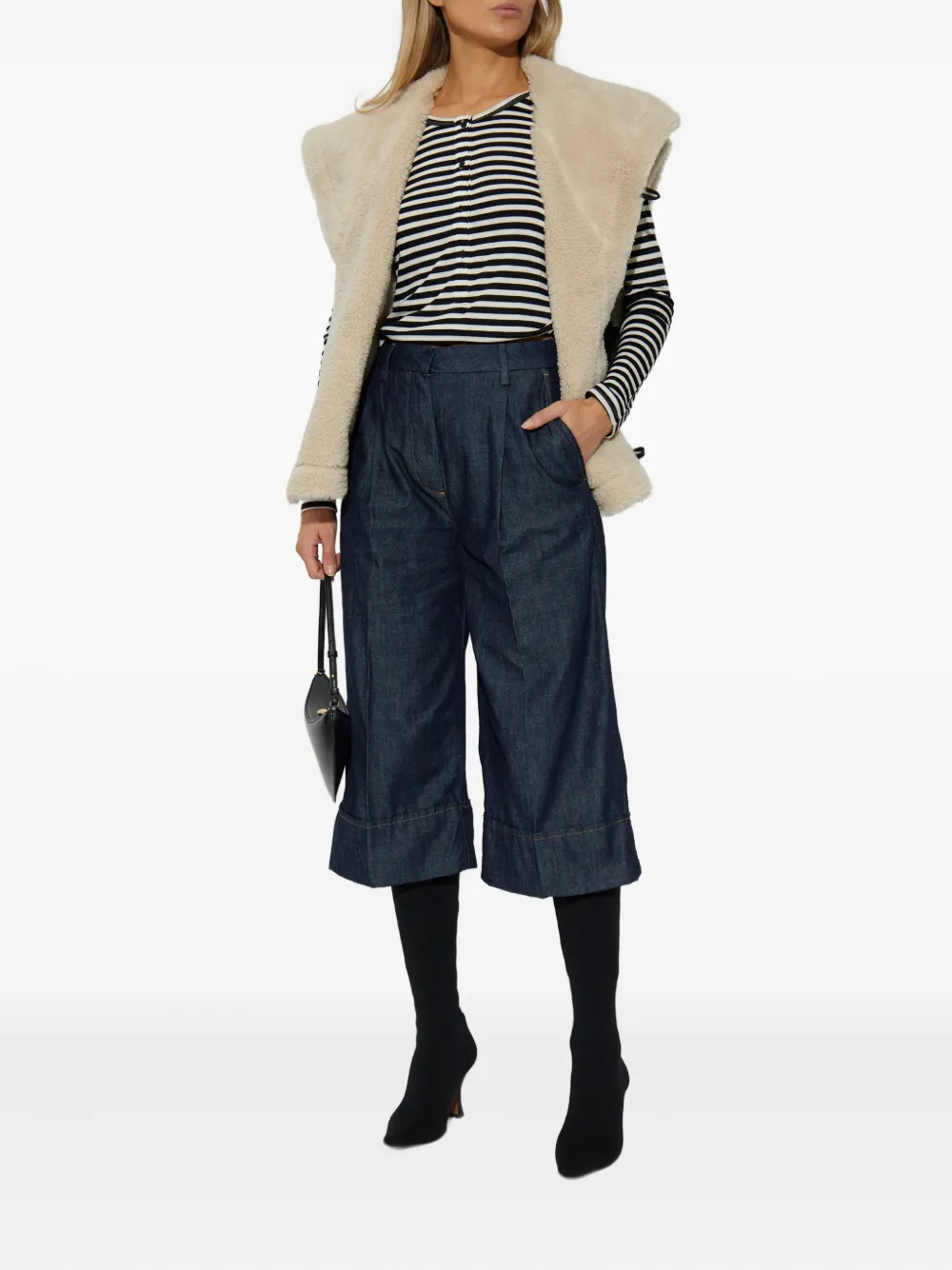 MUNTHE Jeans met geplooid detail - Blauw