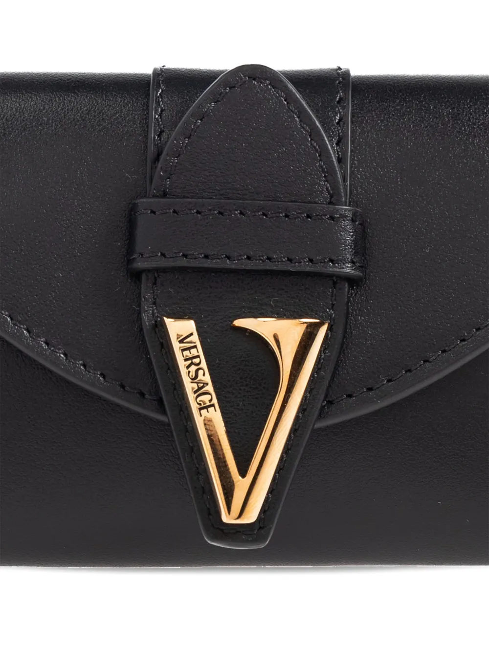 Versace Leather Wallet In Black