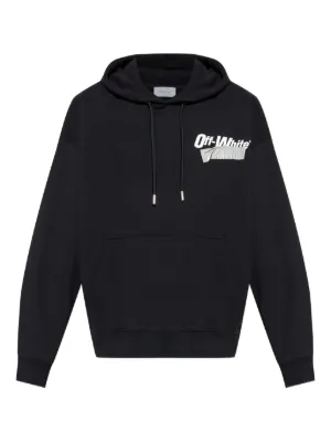 Off-White logo-embroidered Drawstring Hoodie | Black | FARFETCH
