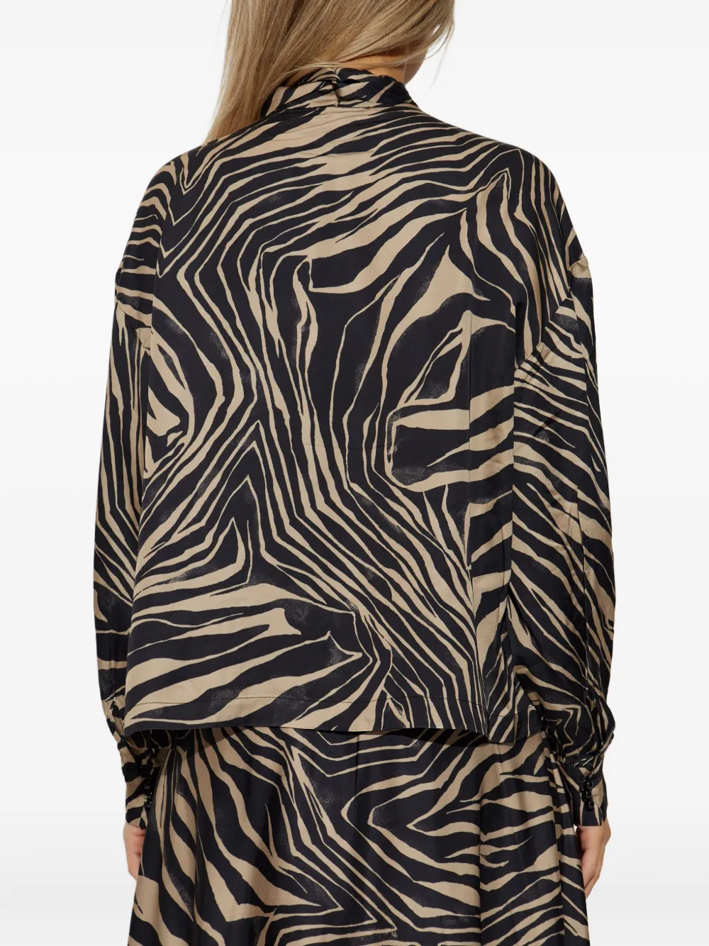 MUNTHE Blouse met zebraprint Bruin