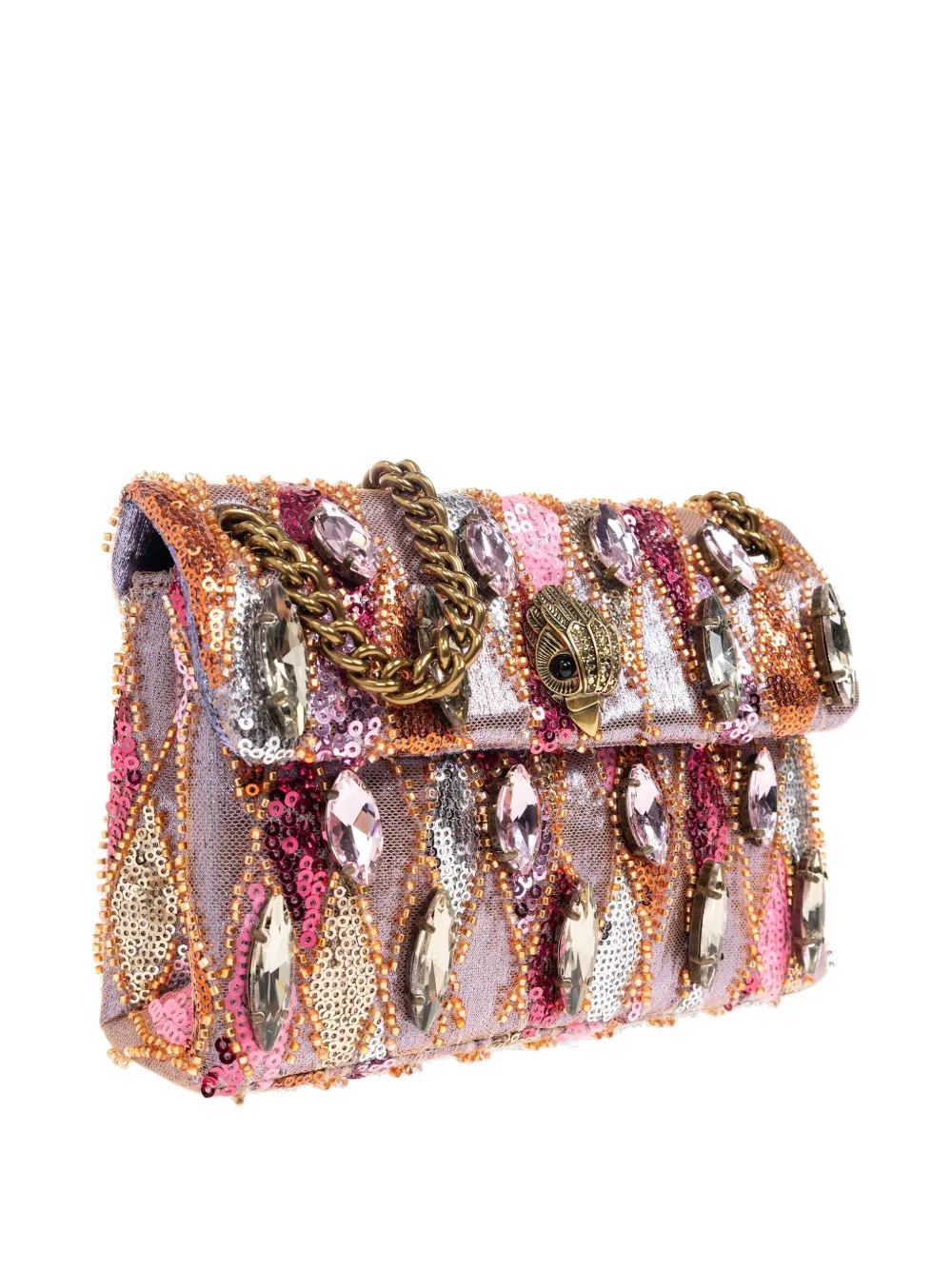 Kurt Geiger Mini Kensington Sequinned Tote Bag In Pink