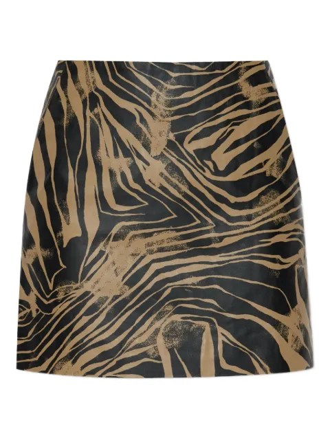 MUNTHE Lipper zebra-print leather skirt