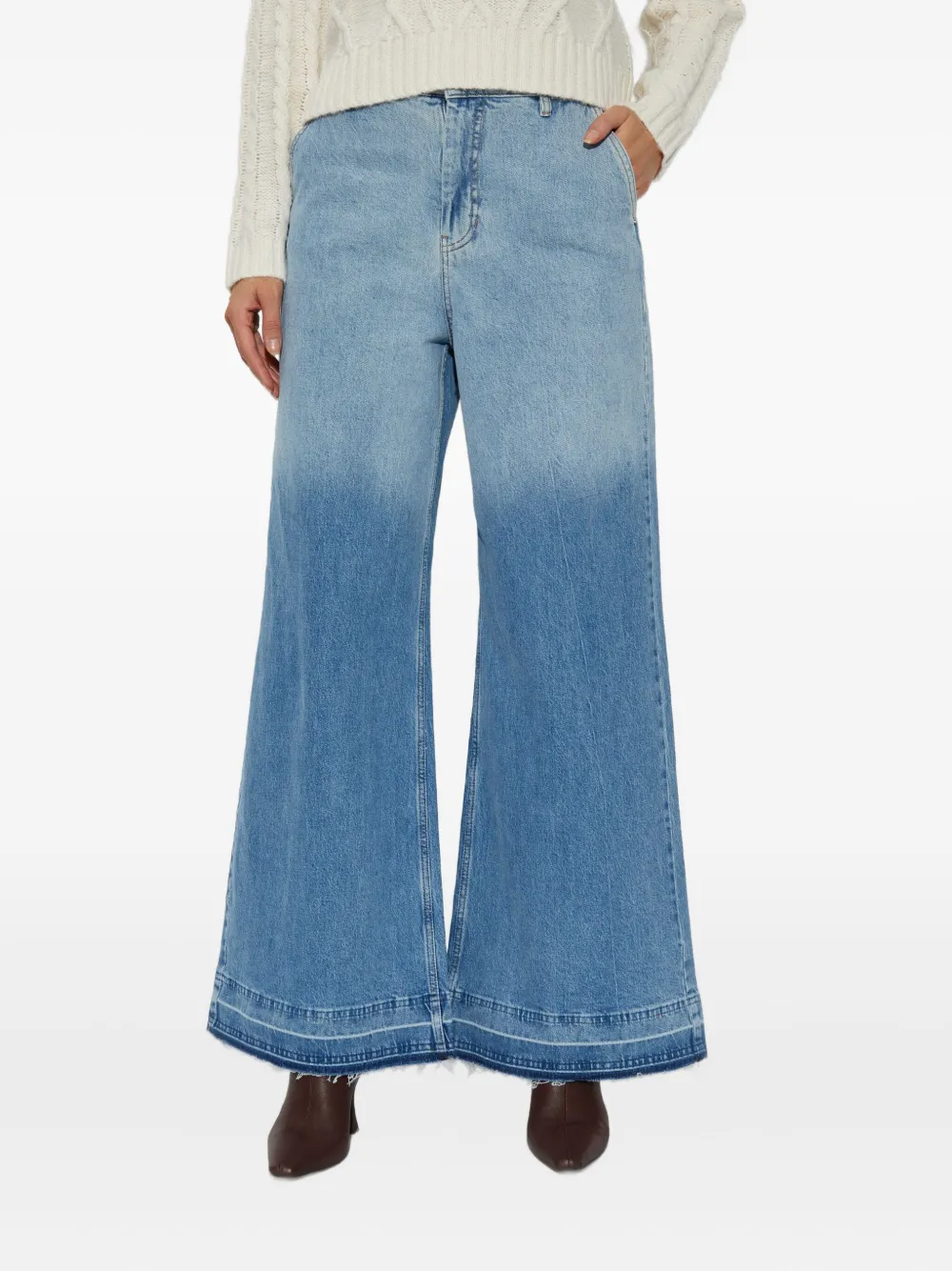 Munthe Ombre Wide-leg Trousers In Blue