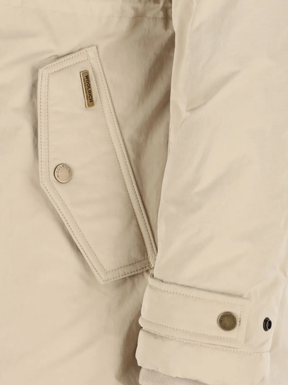 Woolrich Fur-trimmed Hooded Coat In Neutral