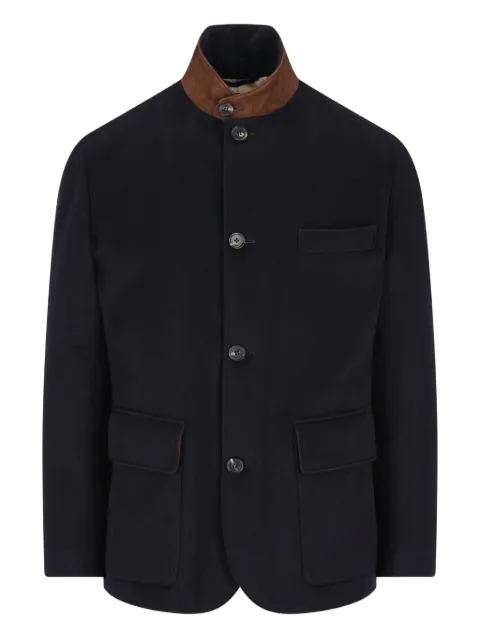 Loro Piana suede-collar cashmere jacket
