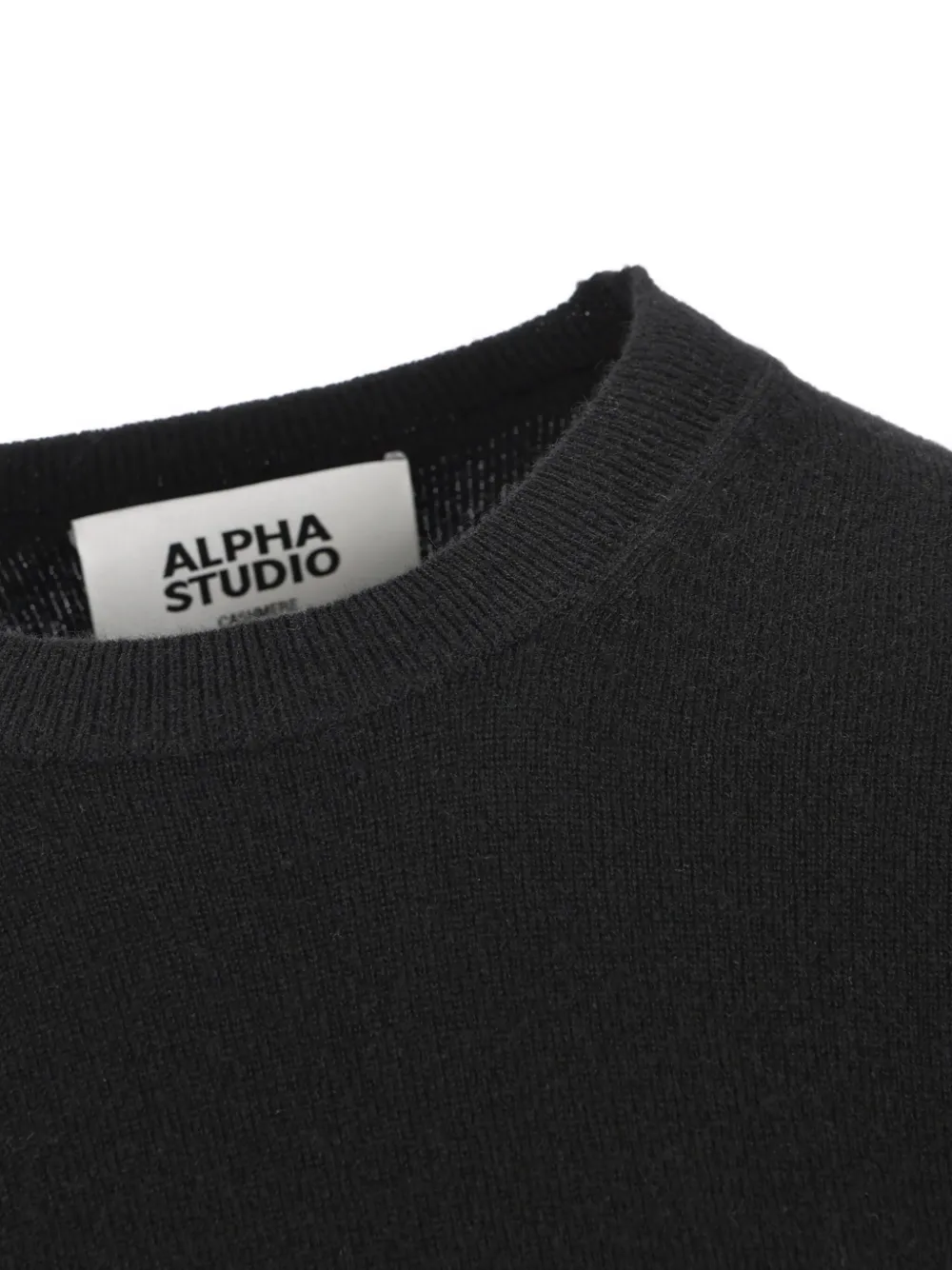 Alpha Studio Cashmere Short-sleeve Sweater In Black