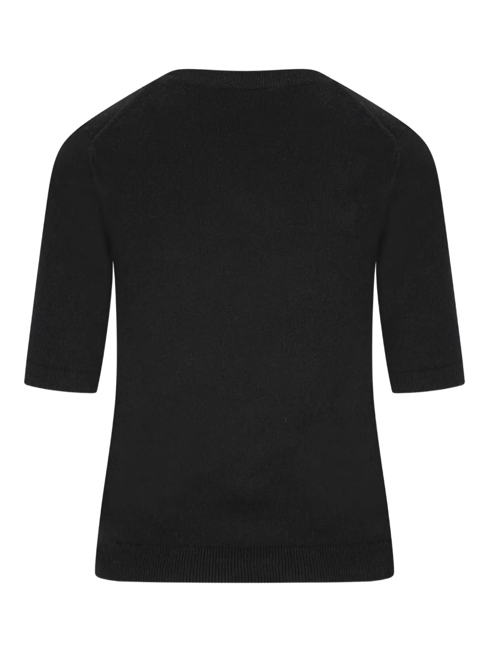 Alpha Studio Cashmere Short-sleeve Sweater In Black