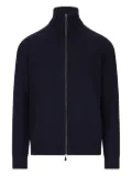 ALPHA STUDIO stand-collar zip-up cardigan - Blue