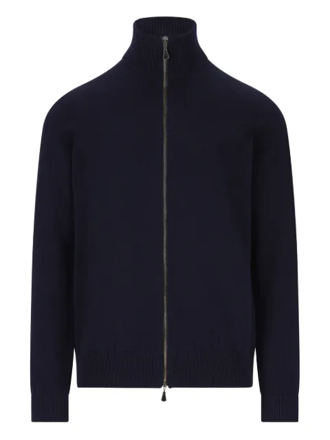 ALPHA STUDIO stand-collar zip-up cardigan