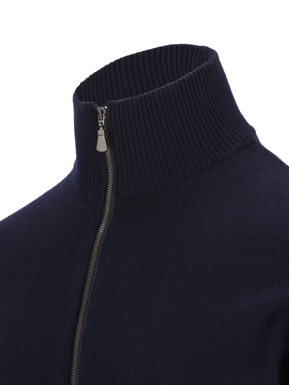 Alpha Studio Stand-collar Zip-up Cardigan In Blue