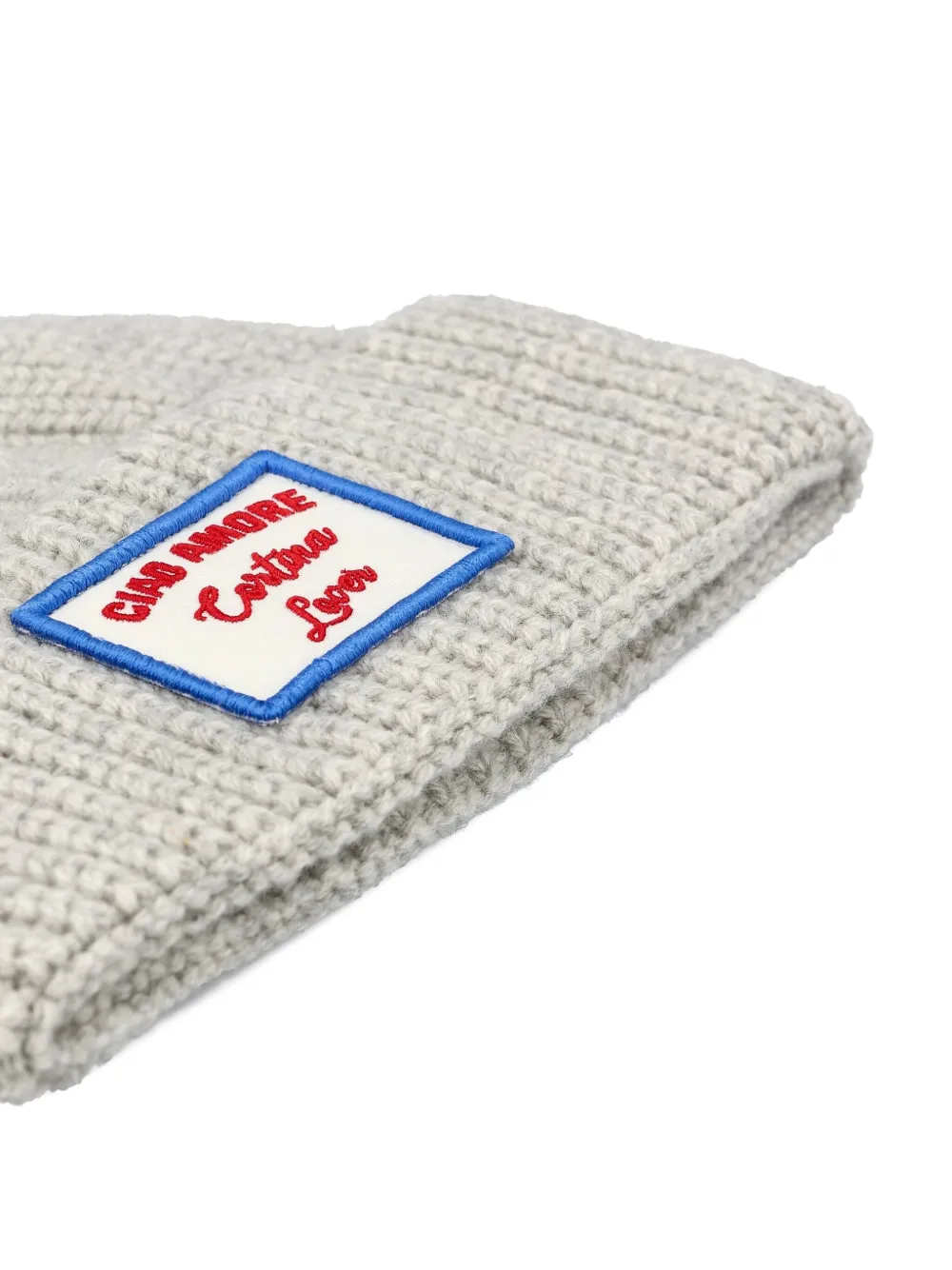 Giada Benincasa Ribbed-knit Logo-patch Beanie In Gray