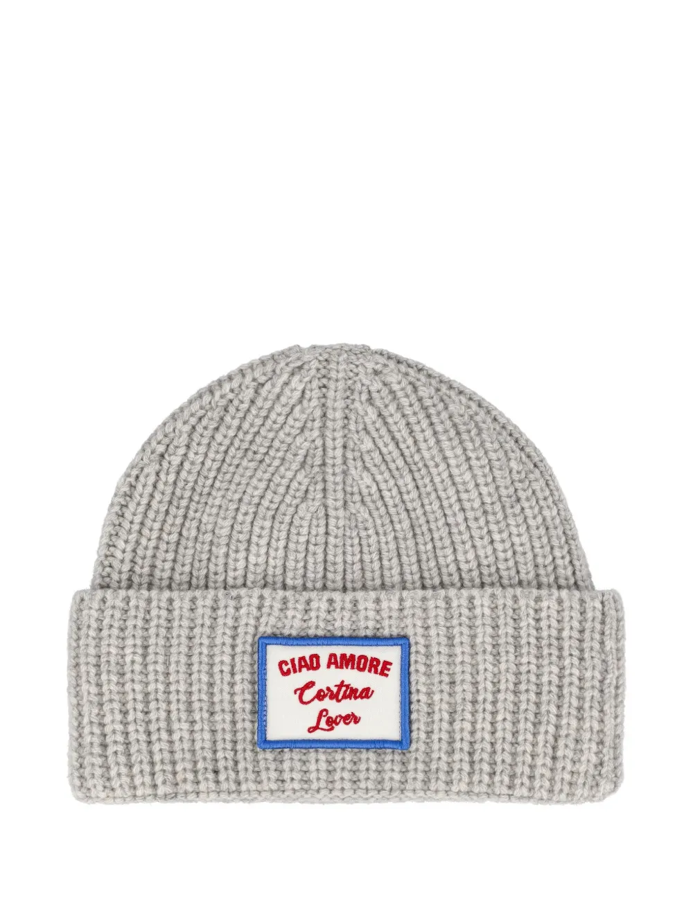 Giada Benincasa Ribbed-knit Logo-patch Beanie In Gray