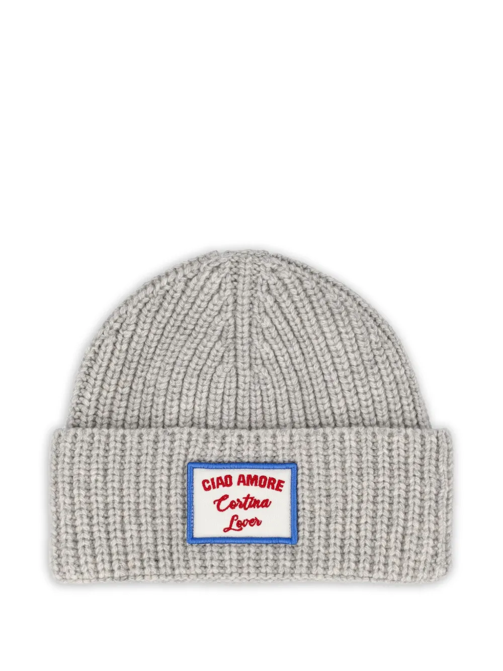 Giada Benincasa ribbed-knit logo-patch beanie | Grey | Image 1