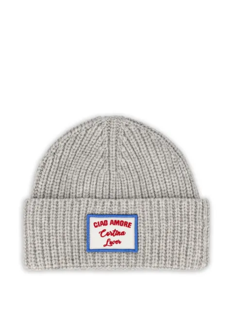 Giada Benincasa ribbed-knit logo-patch beanie