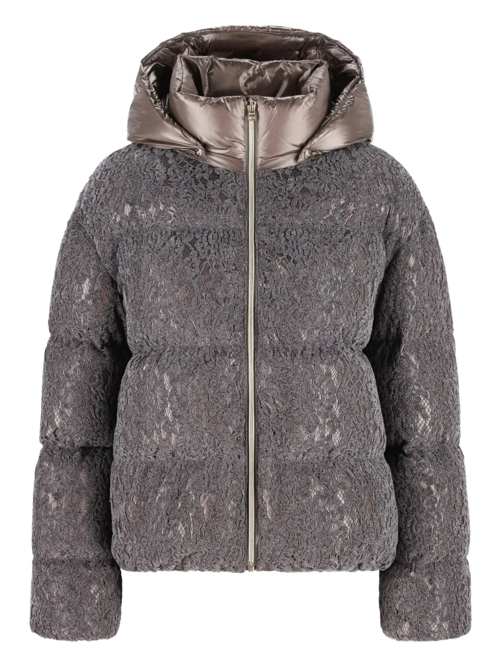 Herno Kids lace-paneled puffer jacket | Grey | Image 1