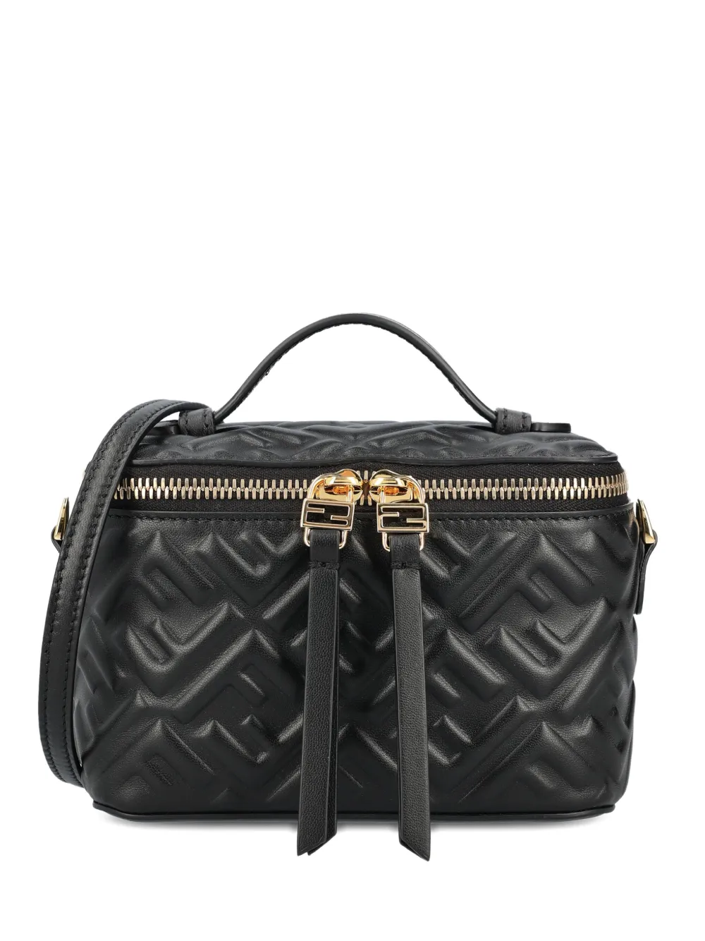 FENDI モノグラム キルティング ショルダーバッグ - ブラック FENDI モノグラム キルティング ショルダーバッグ - ブラック