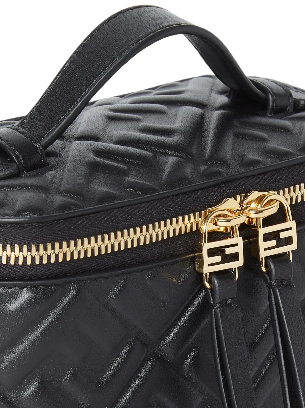 FENDI Leren make-up tas met FF-reliëf Zwart